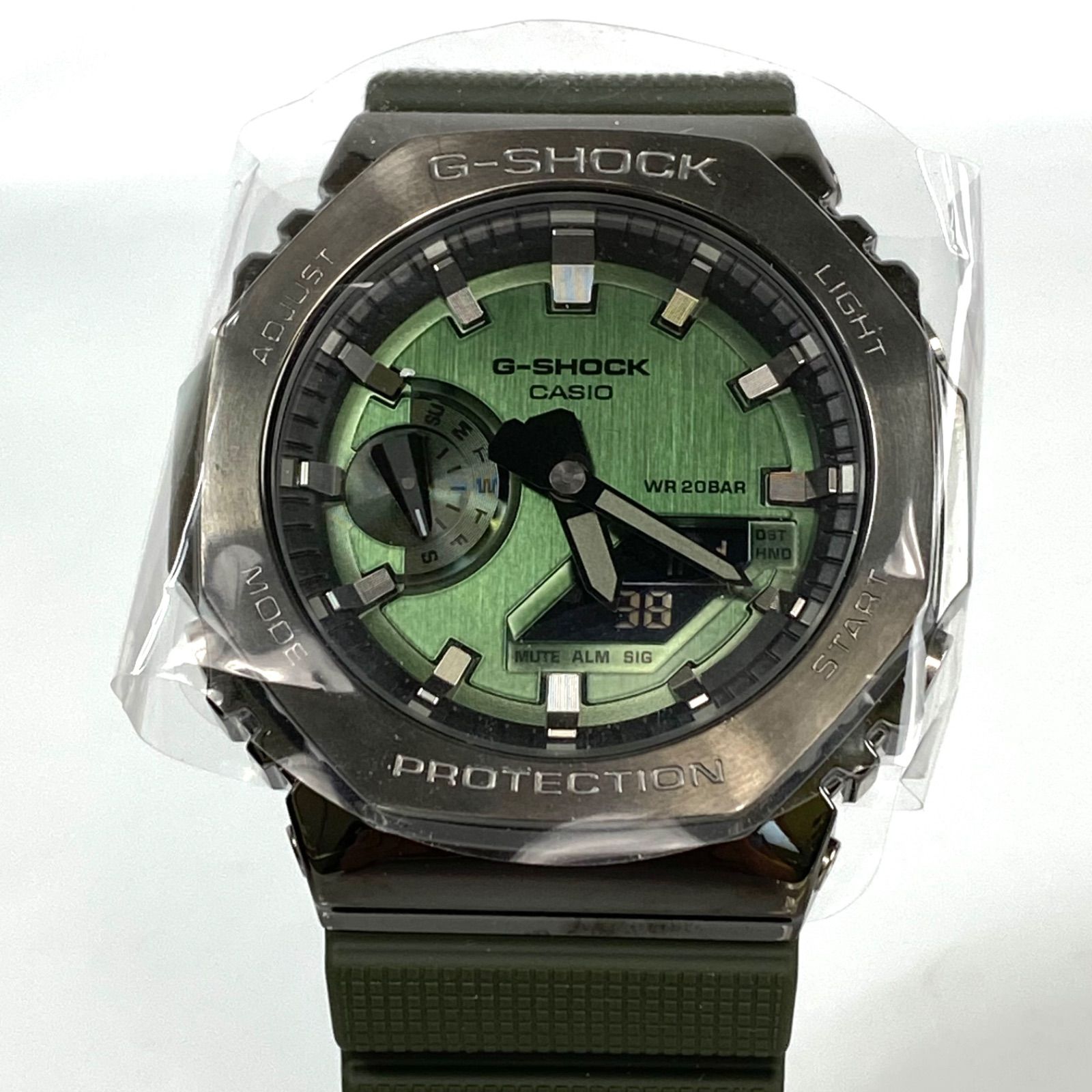 【未使用】カシオ　CASIO　G-SHOCK　ジーショック　GM-2100B-3AJF　2100シリーズ　クォーツ　アナデジ　カーキ　ラバー