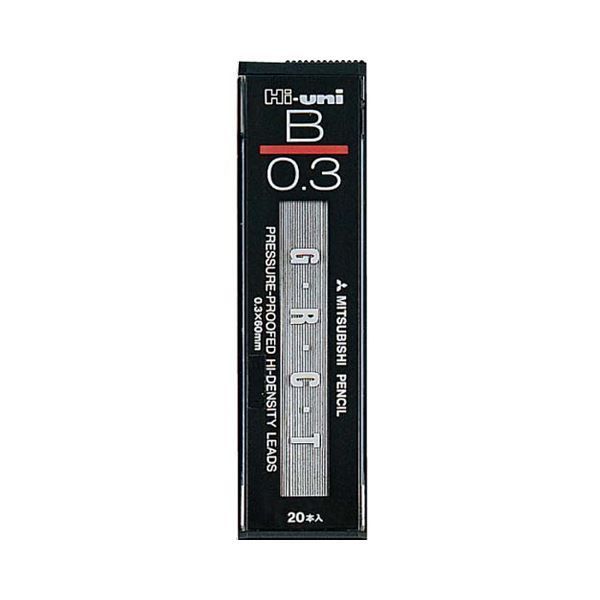（まとめ） 三菱鉛筆 シャープ替芯Hi-uni0.3 B HU03300B 1個（20本） 