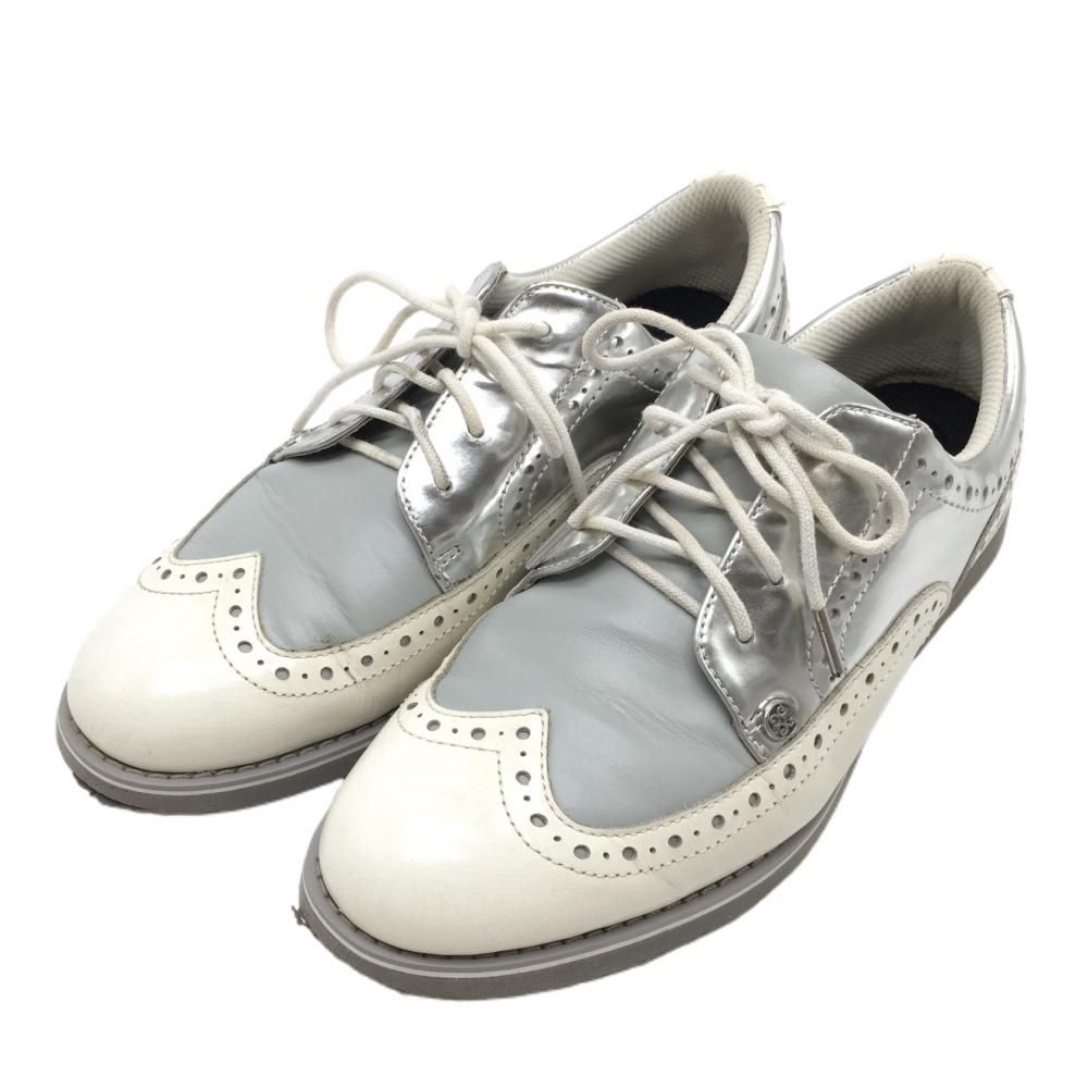 ☆特価☆ジーフォア ゴルフシューズ 白×シルバー スパイクレス