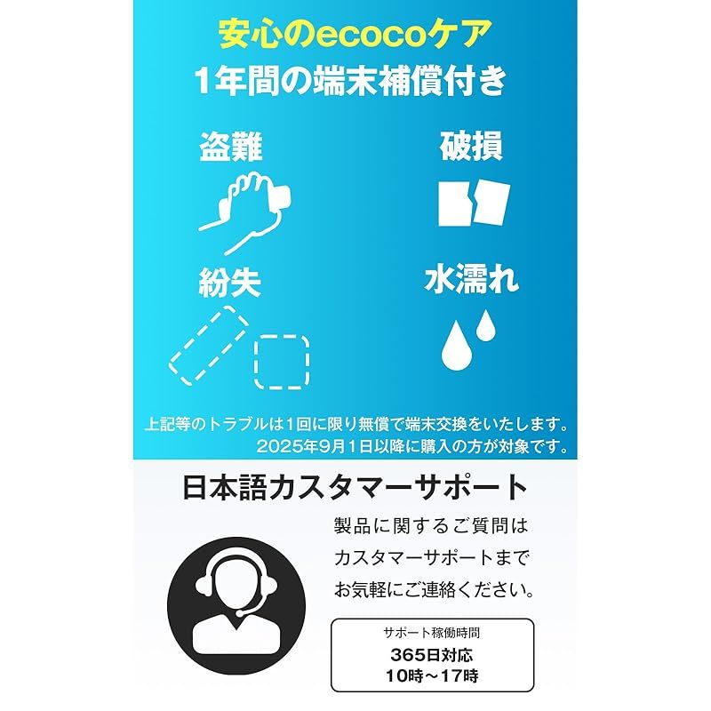 ecoco 新モデル 1年間 100ギガ 付 ポケット Wi-Fi 契約不要 月額費用無し 車載 バッテリー レス ギガ リチャージ ホワイト 100GB CHRISTIANNAURATH_COM_BR