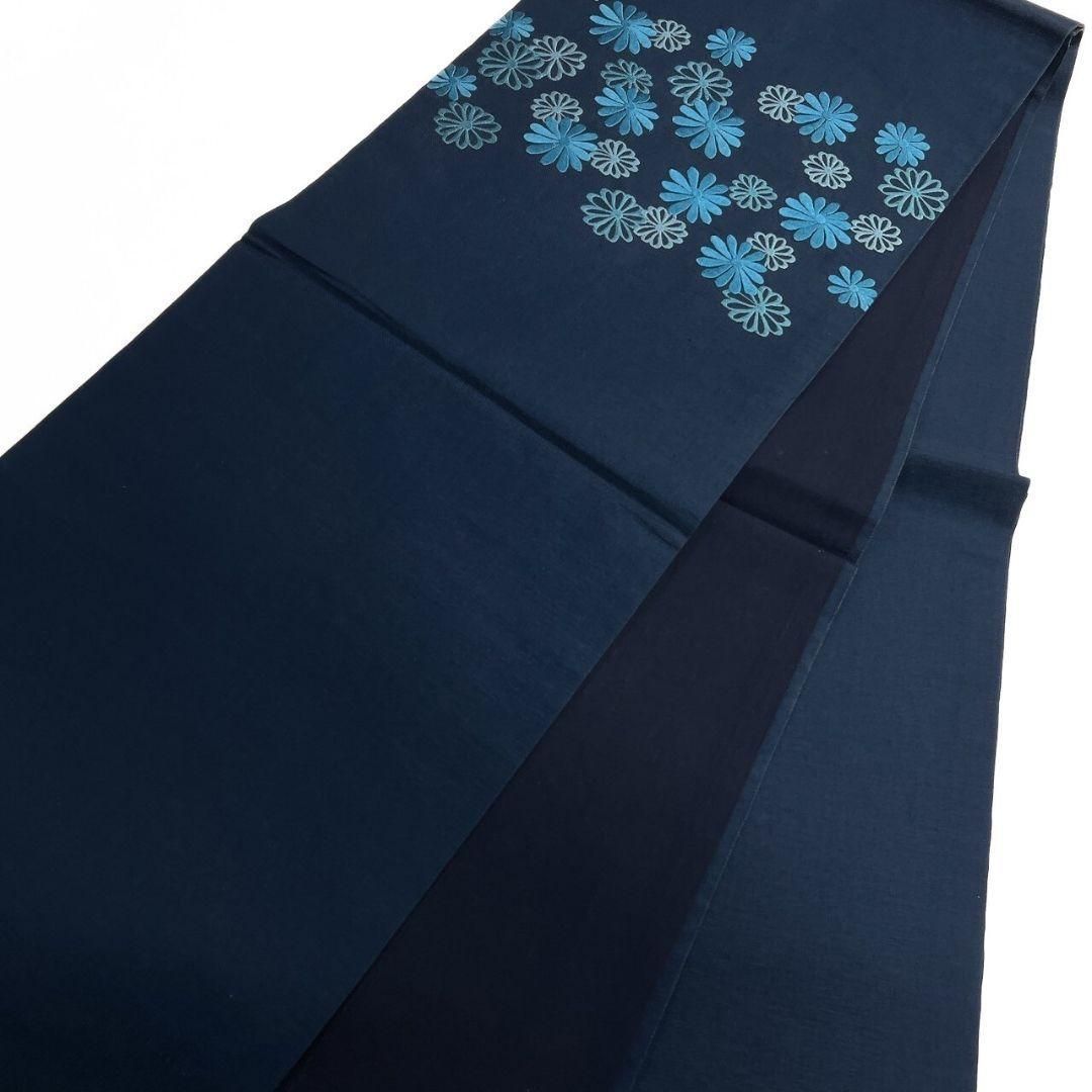 開き名古屋帯 藍染 刺繍 菊花 菊花尽くし 着物 064a p - メルカリ