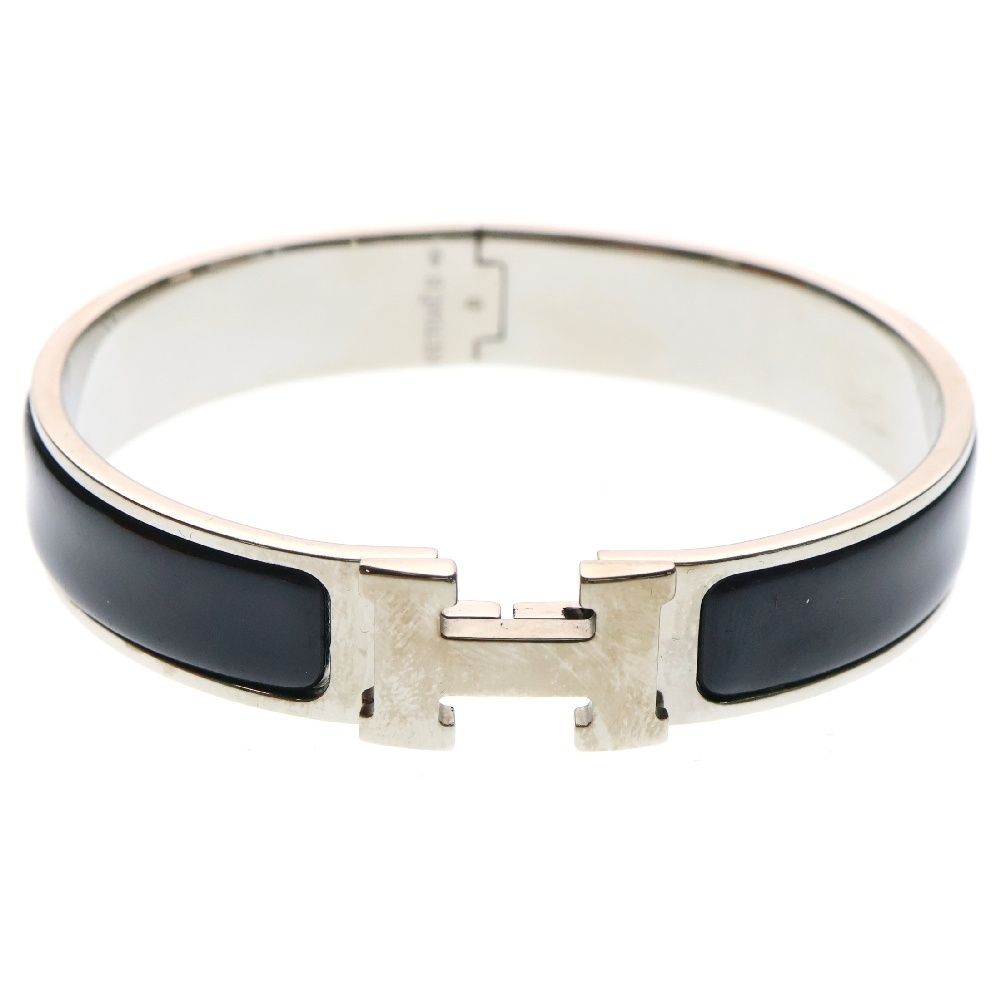 HERMES エルメス クリックH PM バングル 黒 シルバー金具 アクセサリー