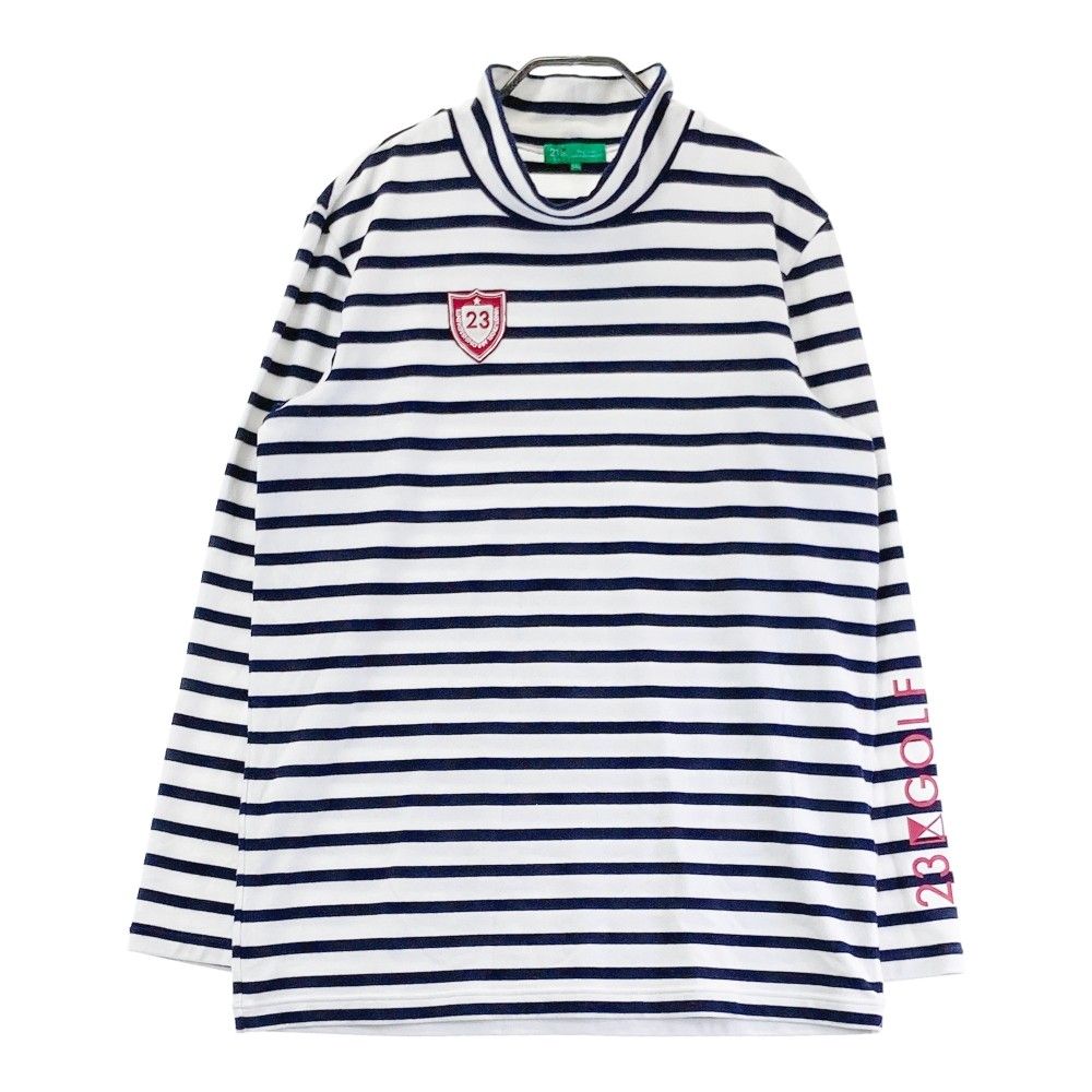サイズ：LL 23区GOLF ニジュウサンクゴルフ  ハイネック 長袖Tシャツ ボーダー柄 ホワイト系 [240101355370]# ゴルフウェア メンズ ストスト