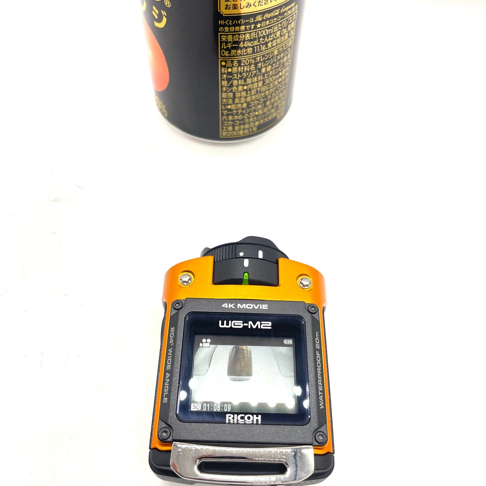  動作品 RICOH 防水アクションカメラ WG-M 2 オレンジ 4 K動画 超広角204度 ハウジング不要 防水20 m 耐衝撃2 その他 アクションカメラ ウェアラブルカメラ本体