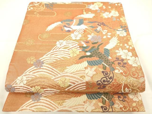 平和屋着物◎佐賀錦 六通柄袋帯 唐織 更紗鳳凰花唐草文 金糸