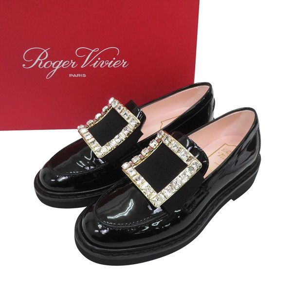 ♥サイズ36 Roger Vivier ロジェヴィヴィエ VIV RANGERS ヴィヴ レンジャー レザー ローファー 定価23.4万 ビジュー 現行 47481