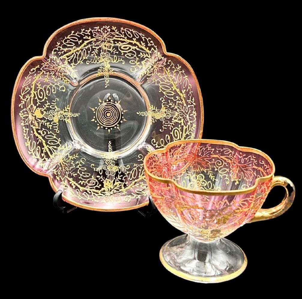 希少】moser（モーゼル）カップ＆ソーサー 1880年頃 豪華 金盛り