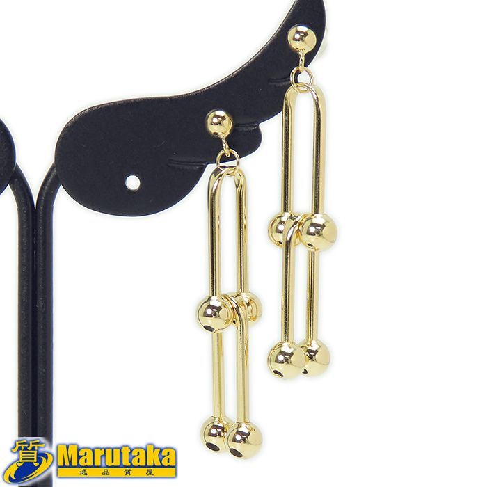 K18YG 地金デザインスタッドピアス両耳用 未使用品 K18 地金 中空 スタッドピアス（ひし形）- me.（エムイードット）