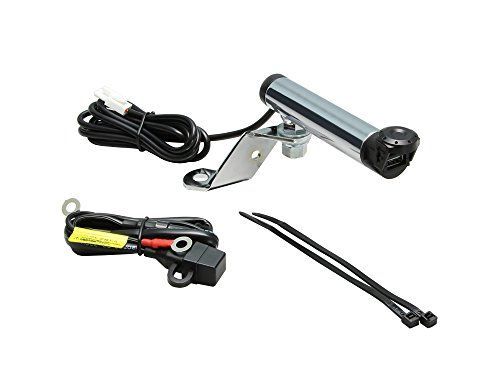 ハリケーン HURRICANE クランプバー USB電源付き 外径22.2mm クランプ有効長68mm クロームメッキ 汎用 HU1020C