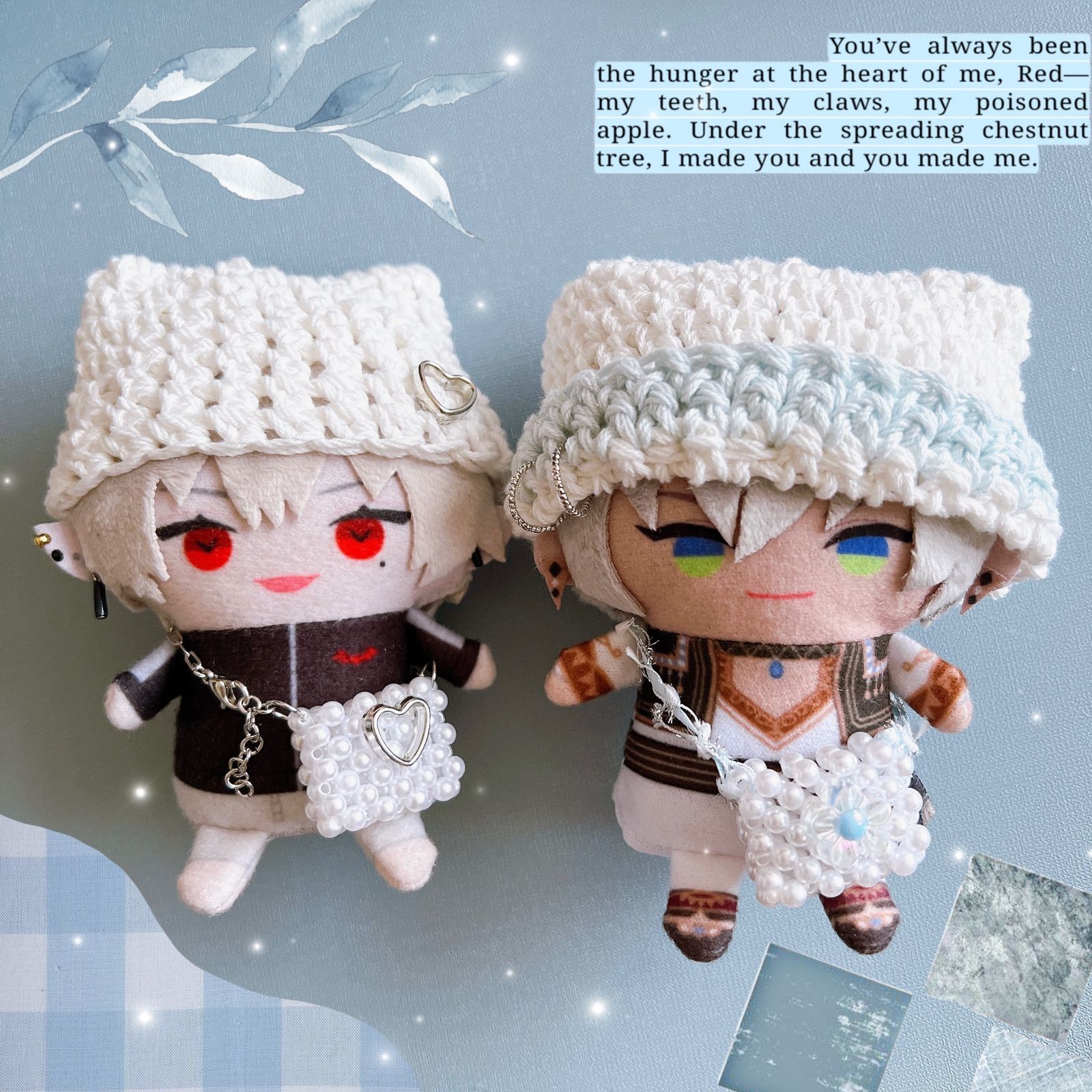 専用　ぬい服ニット帽他セット ぬい服】ニット帽&シャツ&オーバーオールセット 10cm用【推し活