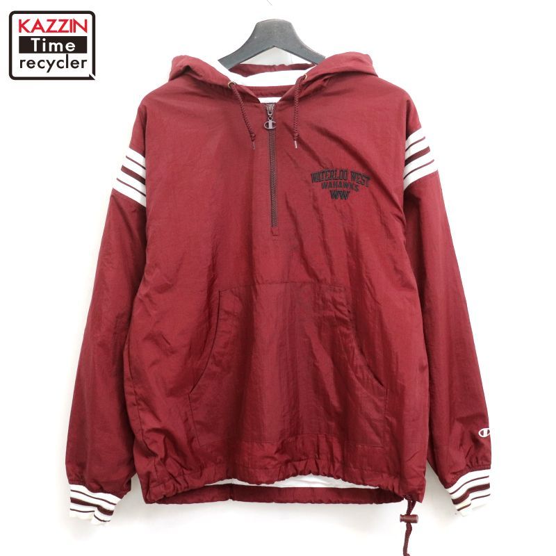 チャンピオン Champion 古着 90年代 Vネック ナイロンプル 90s 
