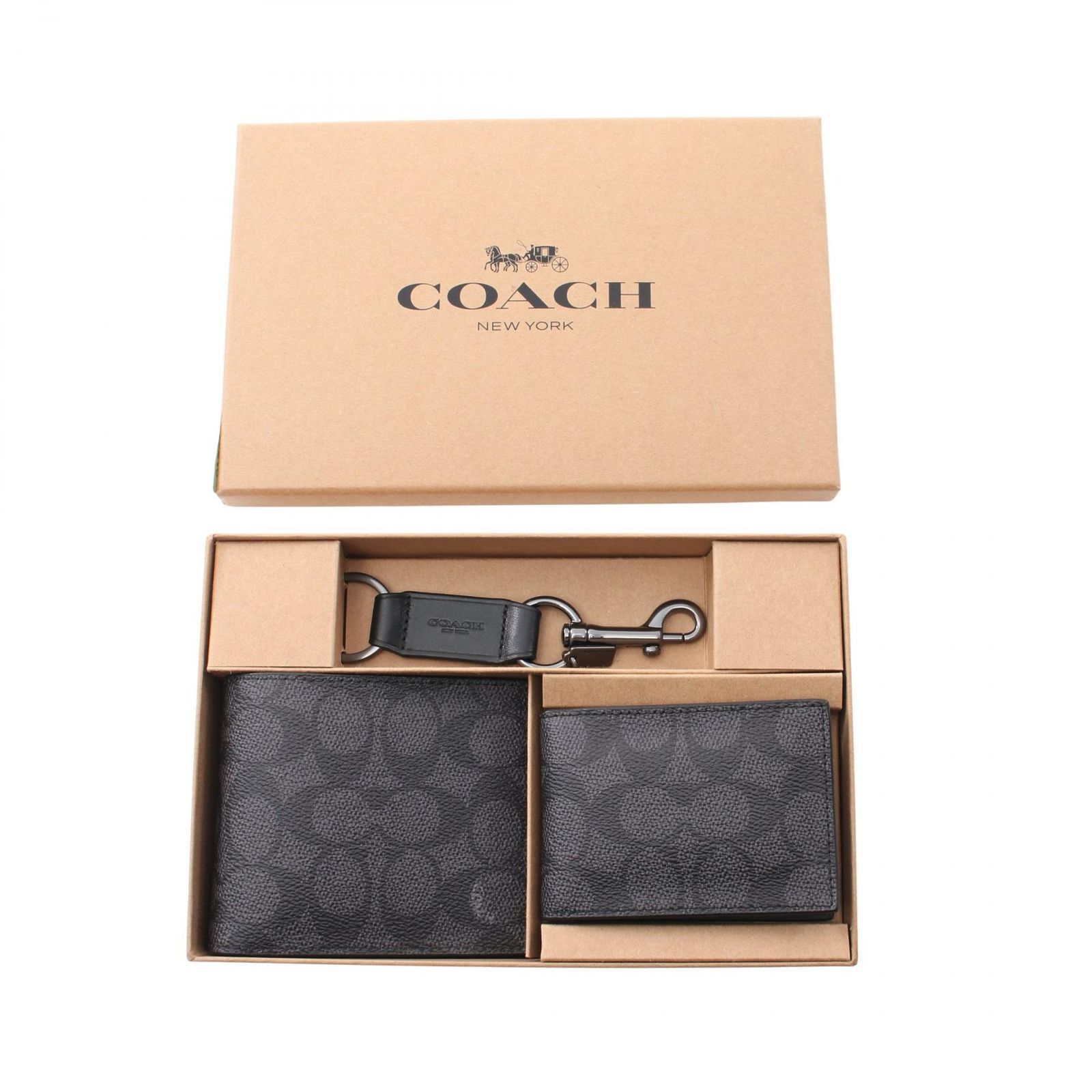  コーチ COACH 二つ折り財布 ブラック PVCコーティングキャンバス メンズ その他 折り財布