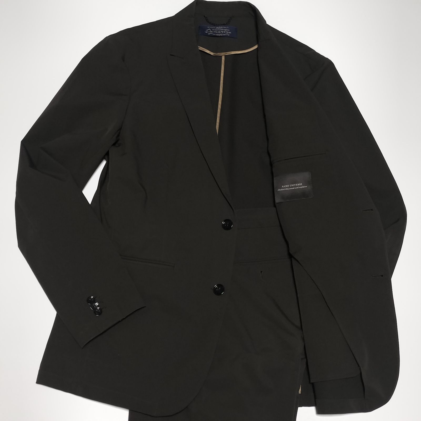 【極美品】nano universe トラベルスーツセットアップSOLOTEX 美品】【希少】NANO UNIVERSE ダメリーノ SOLOTEX TEIJIN