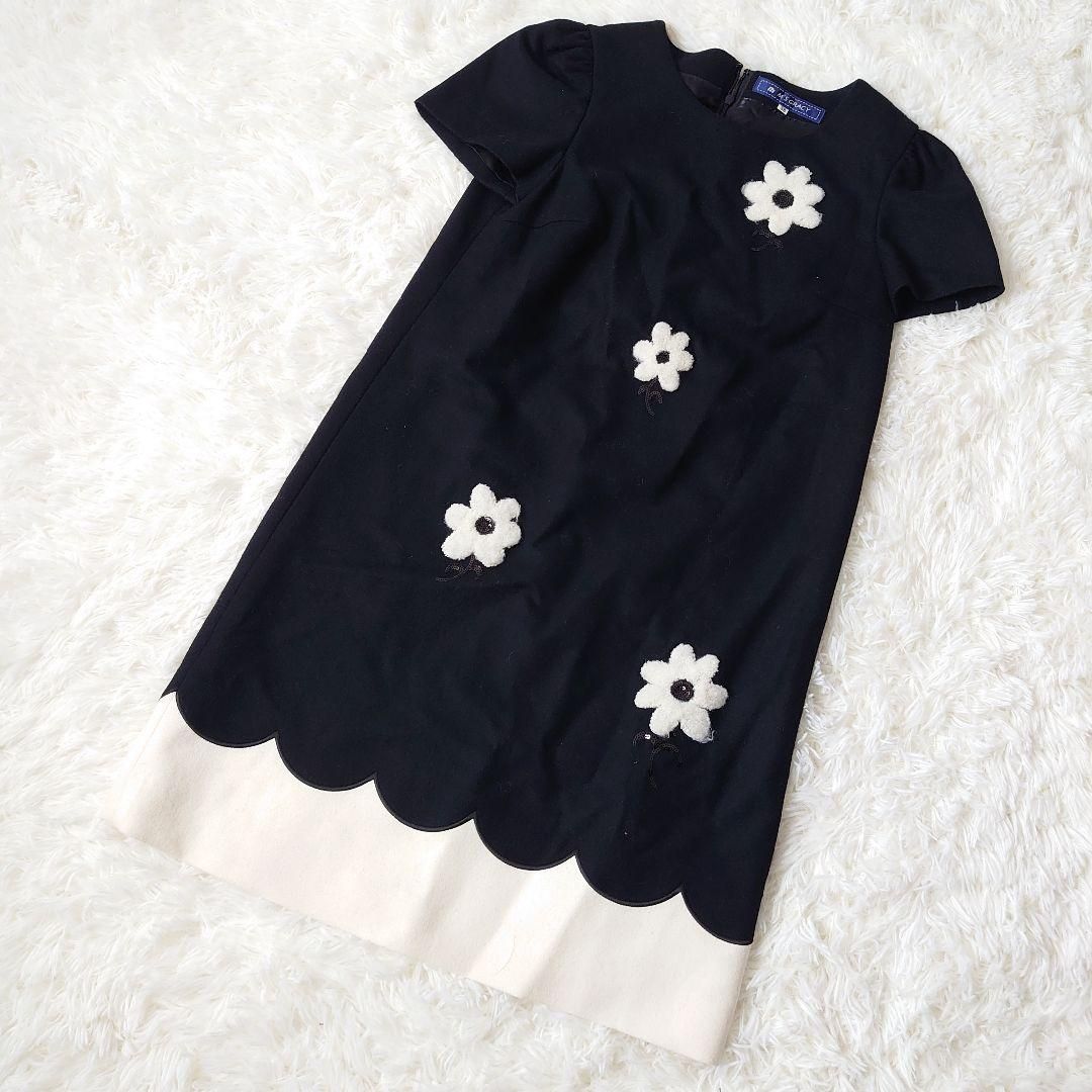 M'sGracy 】エムズグレイシー ワンピース ウール スパンコール 花装飾