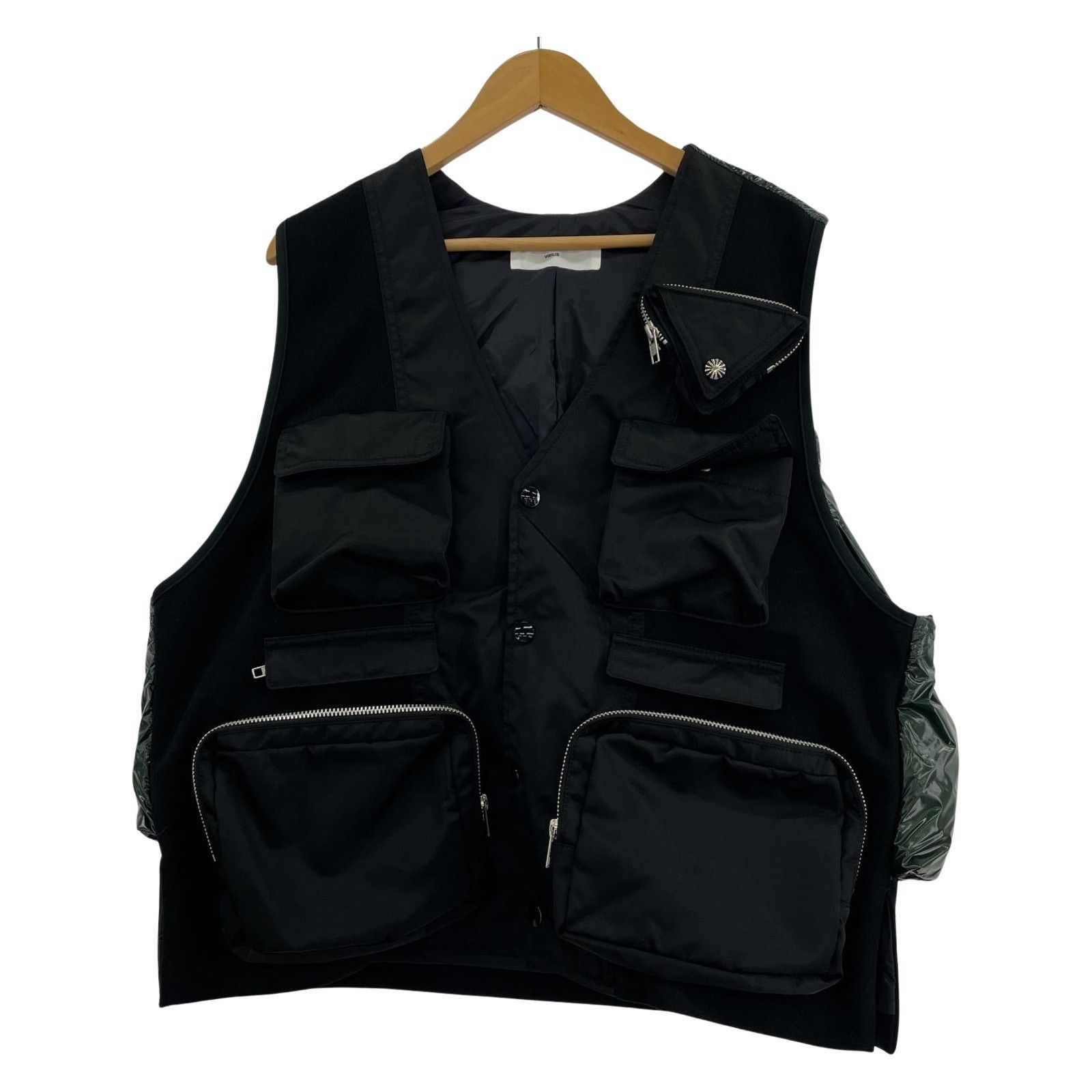 TOGA(VIRILIS）/Coating taffeta vest/パデッドベスト/46/グリーン
