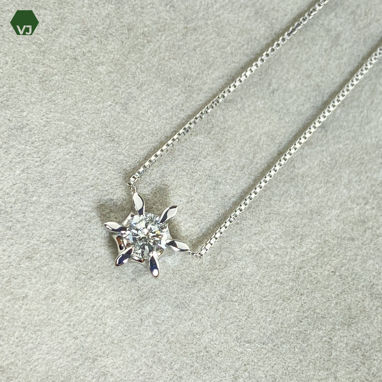 24-31】一粒ダイヤモンド ネックレス D0.45ct【中古】【PT850】【約38 