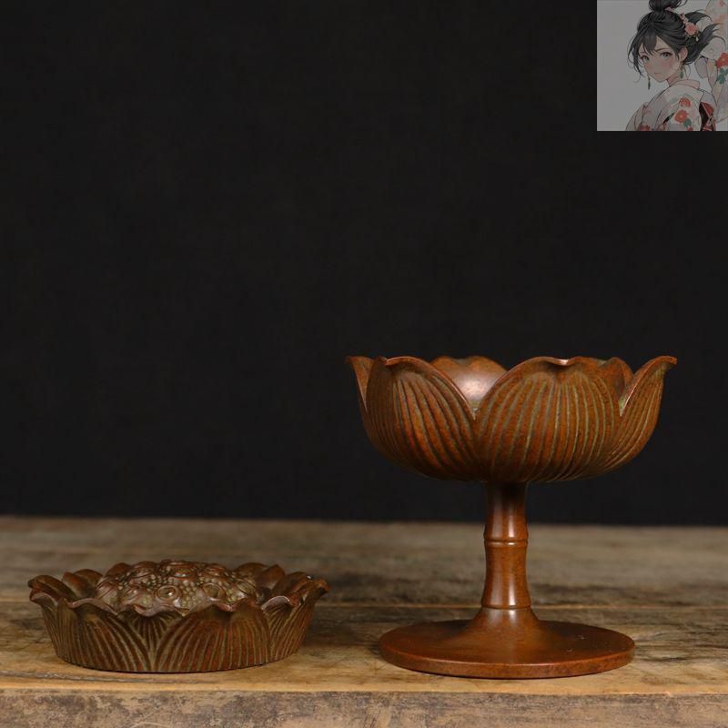 銅細工 宝蓮灯蓮香炉 盤香炉 香道具 装飾品 工芸品 美術品 置物 銅細工 宝蓮灯蓮香炉 盤香炉 香道具 装飾品 工芸品 美術