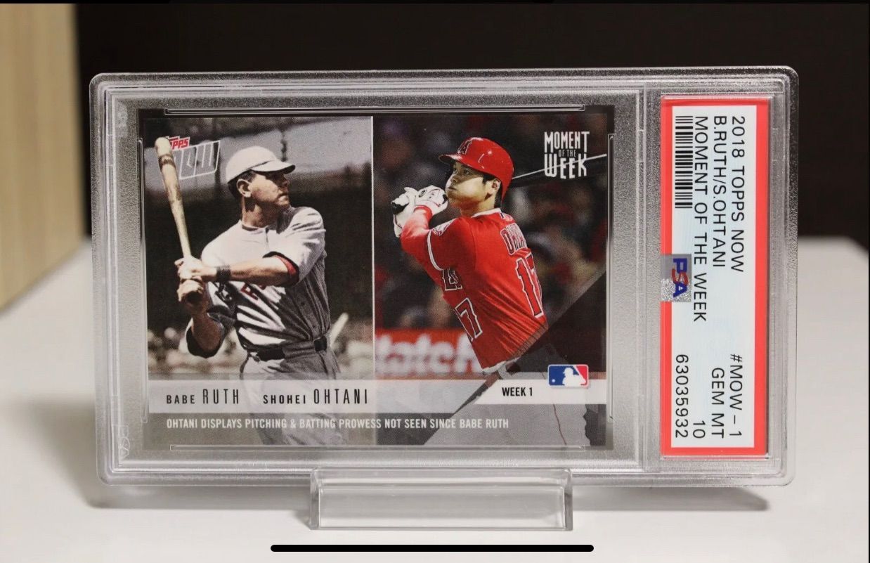 PSA10 大谷翔平 ルーキーカード ベイブルース 2018 Topps now Mow-1 Shohei Ohtani babe Ruth  moment of the week