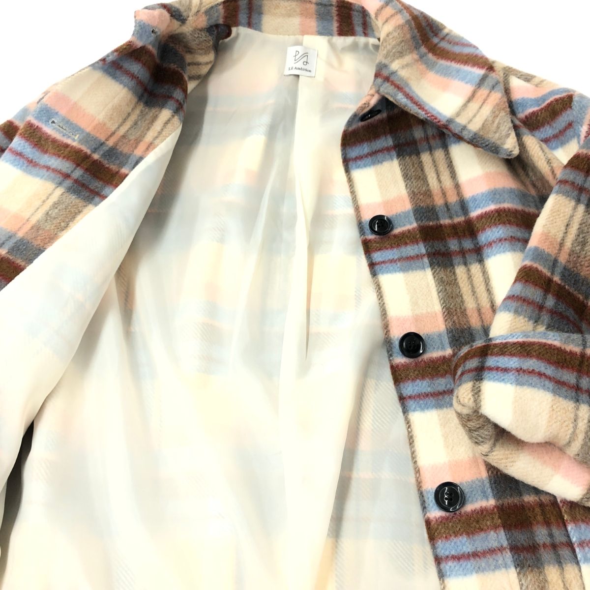 Lilambition ワイドスリーブチェックコート Wide Sleeve Check Coat – Lil Ambition