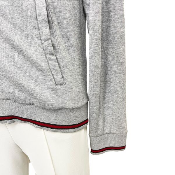 グッチ GUCCI ジップ ブルゾン ジャケット シェリーライン グレー 赤 グリーン 綿 M メンズ S5W246