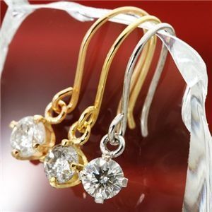 K18PG 計0.2ctダイヤモンドピアス フックピアス（18金イエローゴールド） K18PG 計0.2ctダイヤモンドピアス フックピアス（18金イエローゴールド）