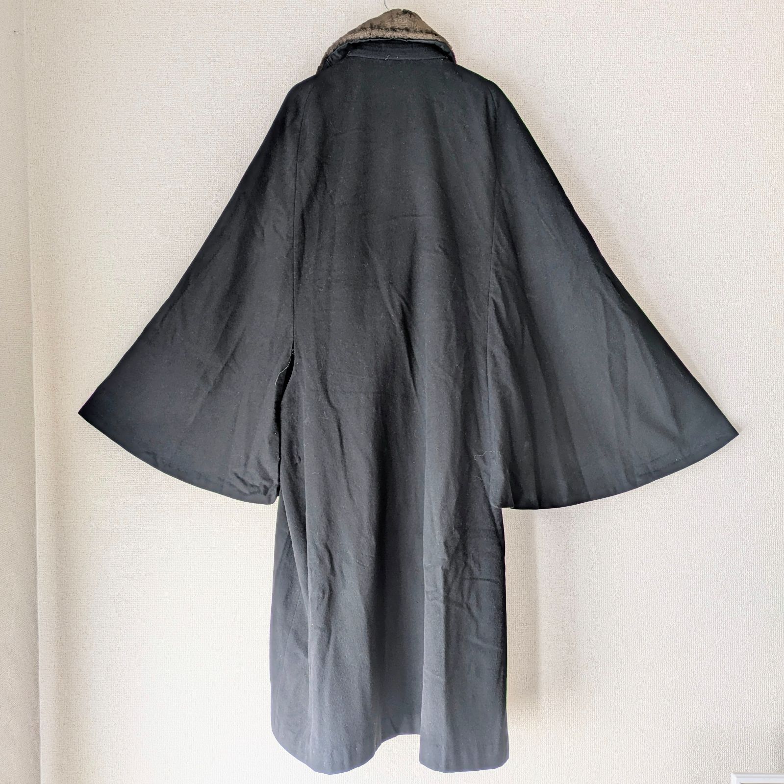 Japanese Vintage Tonbi style coat Black Wool Inverness coat