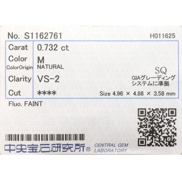 Pt プリンセスカット ダイヤモンド ペンダントネックレス 0.732ct M  