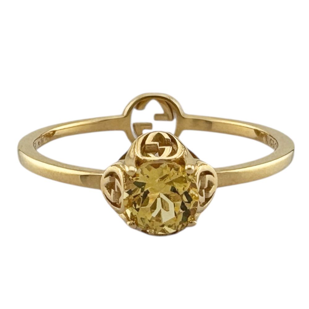 グッチ インターロッキング リング 指輪 9.5号 18金 K18イエロー  