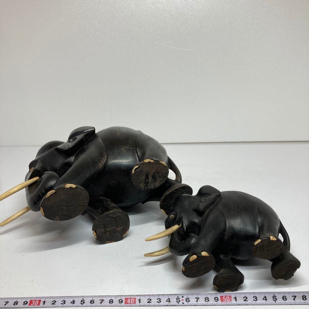 時代　黒檀　象　親子　置物　共箱　3525g  東さ5-0517② 時代 黒檀 象 親子 置物 共箱 3525g 東さ5-0517② - メルカリ