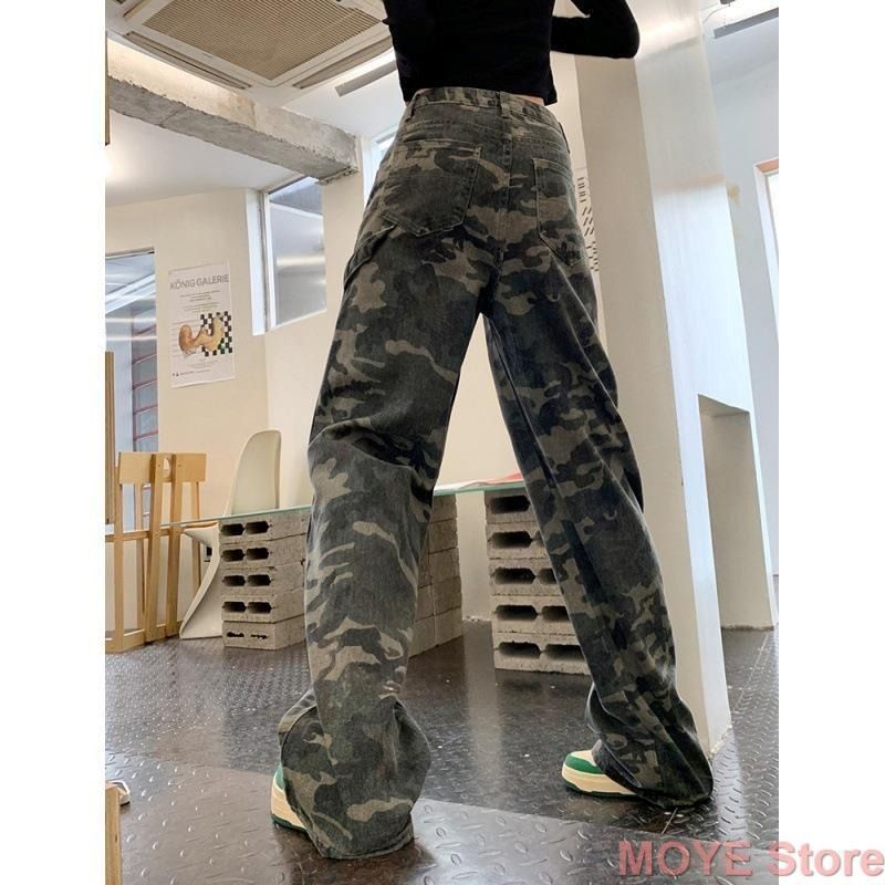 レディース パンツ 迷彩 ワイドパンツ ジーンズ ワイドパンツ