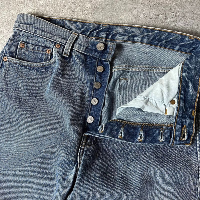 90s USA製 Levis 501 0604 ケミカルウォッシュ デニム パンツ 30 34