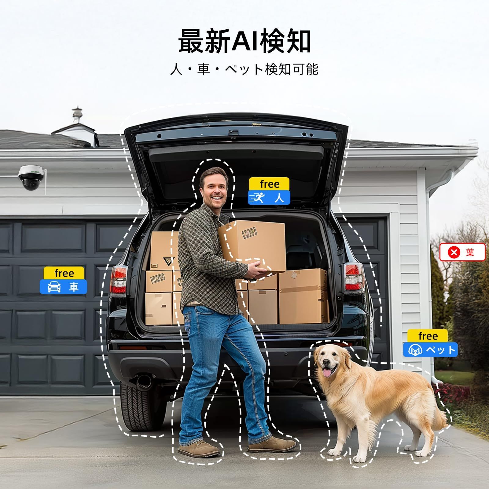 ★未使用・未開封品★SV3C 防犯カメラ 800万画素　2.4ｇ/5ｇ対応 Amazon.co.jp: SV3C 防犯カメラ 屋外 ワイヤレス 800万画素 Wi