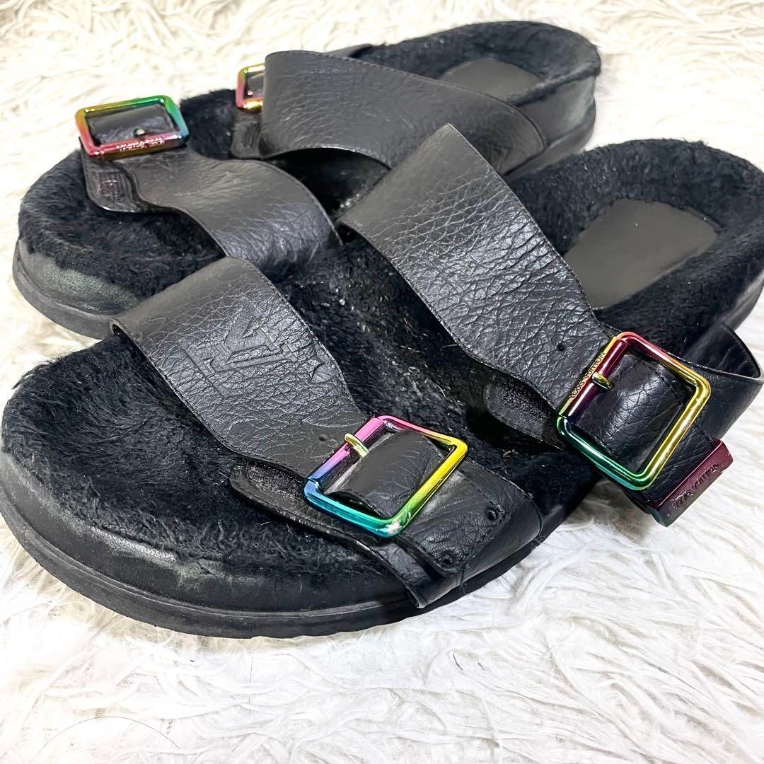 ルイヴィトン LOUIS VUTTON ミラボーライン サンダル メンズ 黒