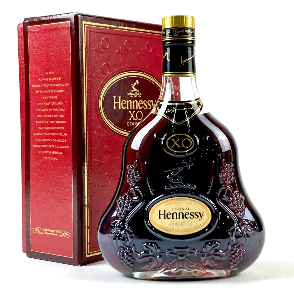 ＨＥＮＮＥＳＳＹ　ヘネシー　ＸＯ　黒キャップ　クリア　旧ボトル　700ｍｌ未開栓　３本セット　箱付き美品　 未開栓Hennessy ヘネシー XO 黒キャップ クリアボトル ブランデー
