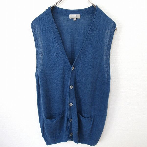 マーガレット・ハウエル MargaretHowell リネンニット ベスト ブルー系