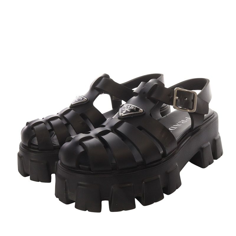 プラダ PRADA モノリス ラバー サンダル チャンキーヒール 