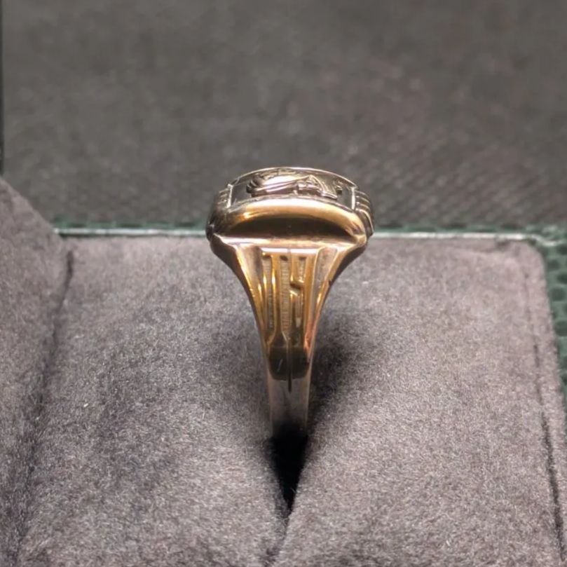 JOSTEN リング　1940年代　石付きカレッジリング　10K JOSTENS シルバー925 10K GF 1939年 カレッジリング 10号 - メルカリ