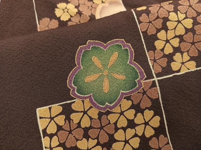 平和屋着物○上質な小紋 作家物 刺繍 草花文 正絹 逸品 DAAV1365tw