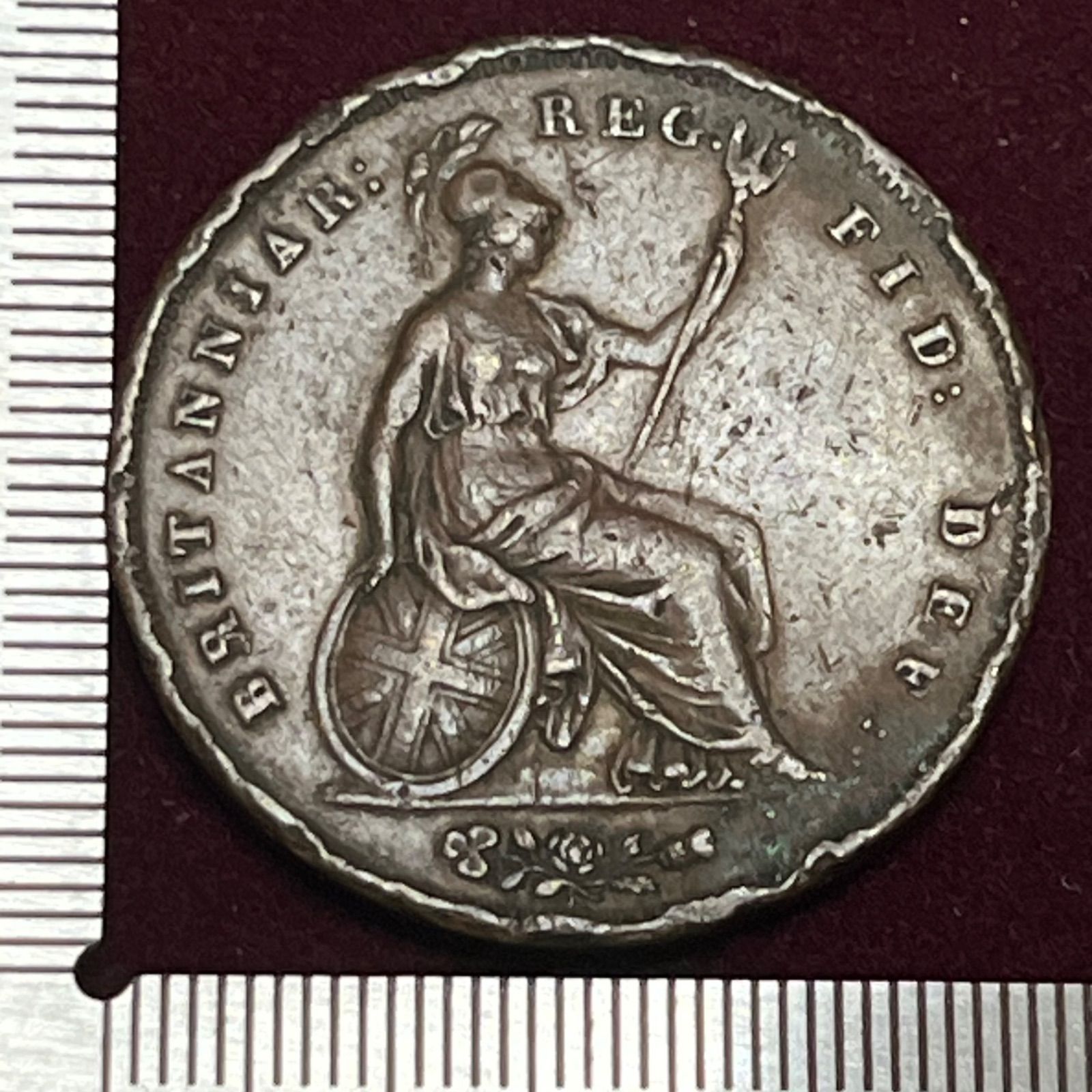 銅貨】1853年 イギリス ペニー銅貨／ヴィクトリア女王 “Young Head