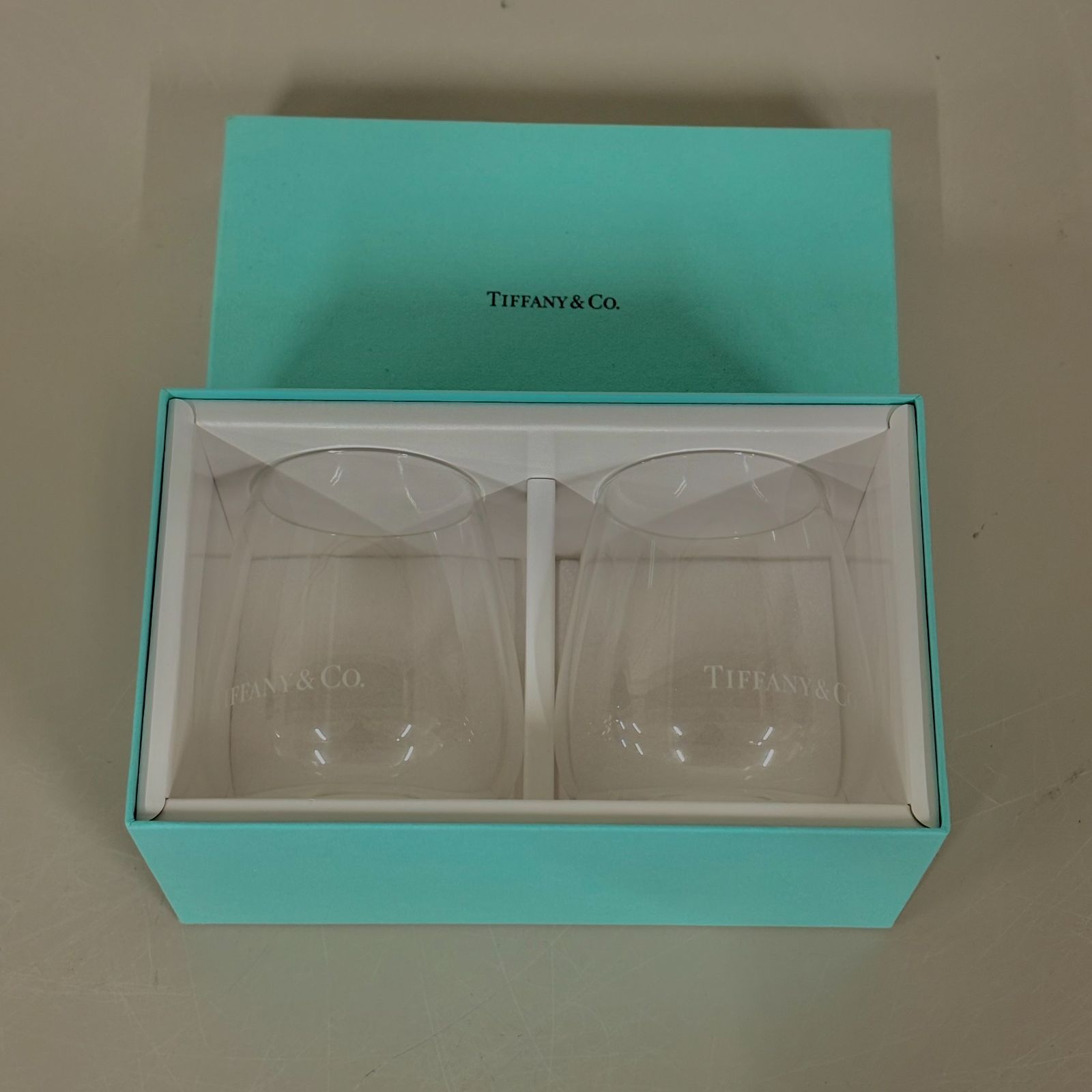 Tiffany & Co. ティファニー ペアグラス ガラス コップ 2個セット ロゴ 