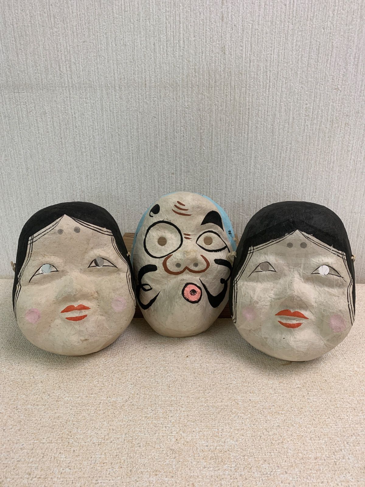 おかめ おめん 壁掛け オブジェ