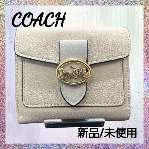 COACH ジョージー スモールウォレット 白 - メルカリ