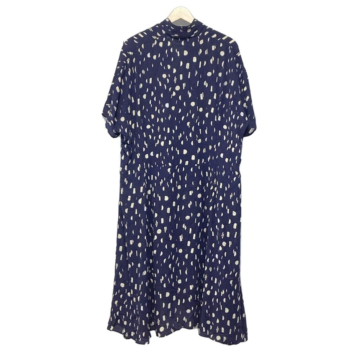 BALENCIAGA バレンシアガ ワンピース サイズL レディース - 725717 TPL67 パープル×アイボリー×黒 半袖 マキシ丈 GARDE-ROBE