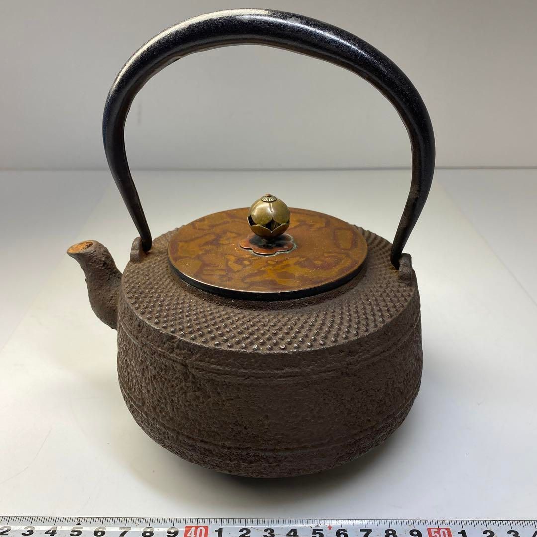 銀手象嵌鉄瓶 1365g