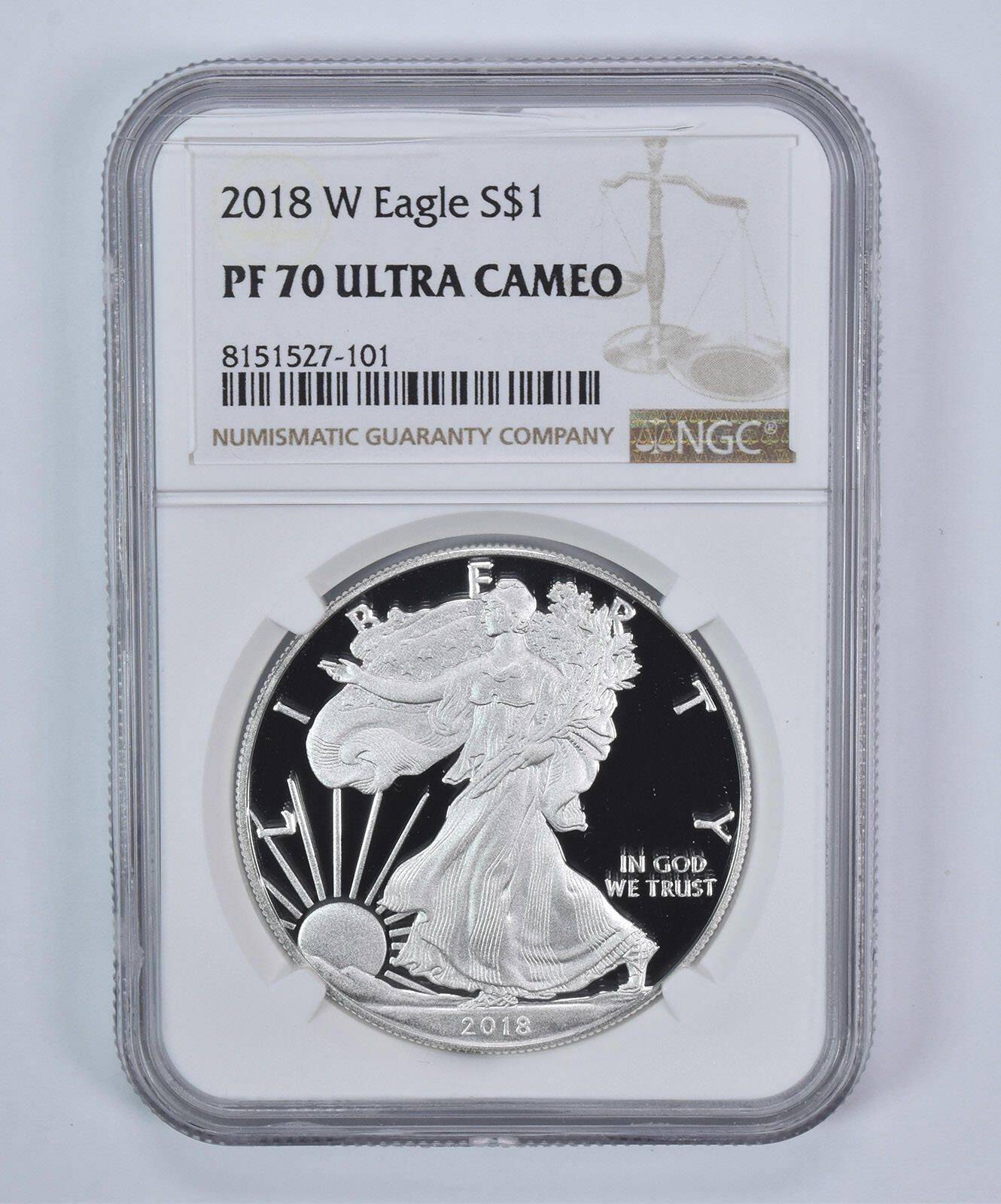 2018W アメリカン シルバー イーグル PF70 UCAM NGC ブラウンラベル