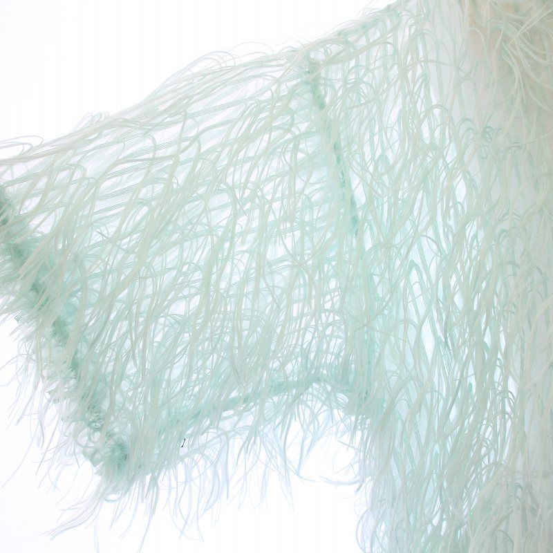 シーニュ cygne 25SS Moni フェザートップス カットソー 半袖 クルーネック シアー シースルー F 水色 ライトブルー CY2511-02-061 シーニュ cygne 25SS Moni フェザートップス カットソー 半袖