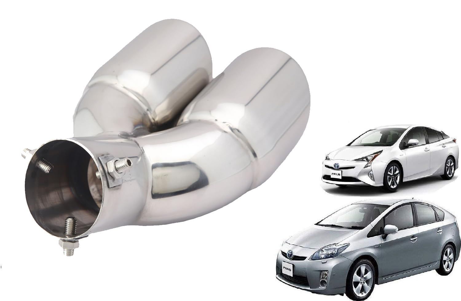 【新着商品】40系 30系 50系 Prius 前期 TOYOTA 後期 2本出しマフラーカッター プリウスα専用 プリウス専用 ドレスアップ Takelablaze ステンレス