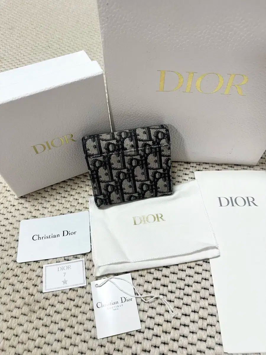 付属品完備 Dior(ディオール) サドルバッグ オブリーク 二つ折り財布