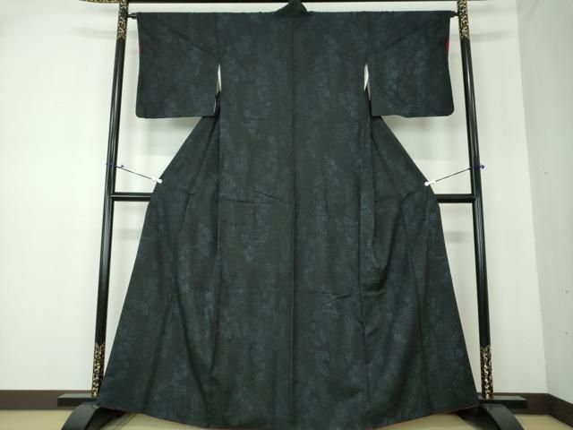 平和屋着物●上質な紬　草花文　黒地　正絹　逸品　DAAQ3423ps 平和屋着物○上質な紬 草花文 黒地 正絹 逸品 DAAQ3423ps - メルカリ