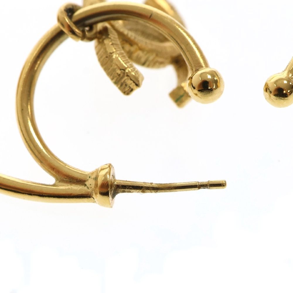 CHANEL (シャネル) ココマーク フープピアス フェイクパール ゴールド